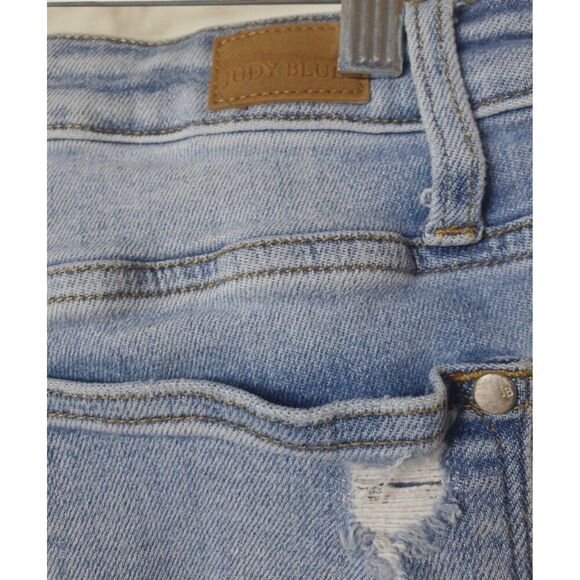 Judy Blue Womens Skinny Jeans 15 High Rise Denim Distressed Destroyed  W 32" - Picture 6 of 6